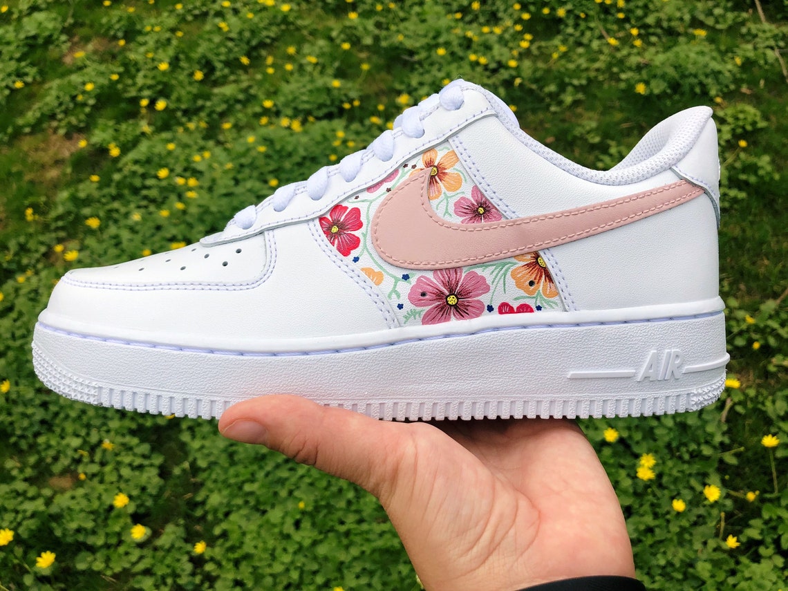 Dainty Flower Custom Trainers Airforce Etsy