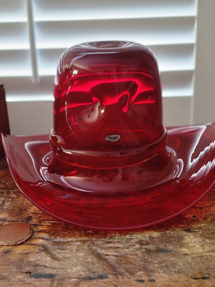 Blenko Ruby Red Cowboy Hat