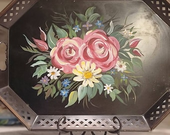 MCM Handpainted Tole Tray