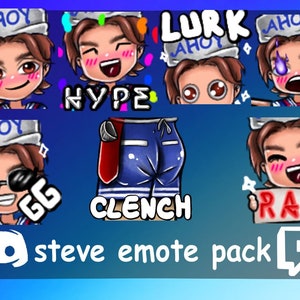 steve dead by daylight twitch emote pack / discord emote / sub emote / twitch emote / emoji / dbd / dbd emote