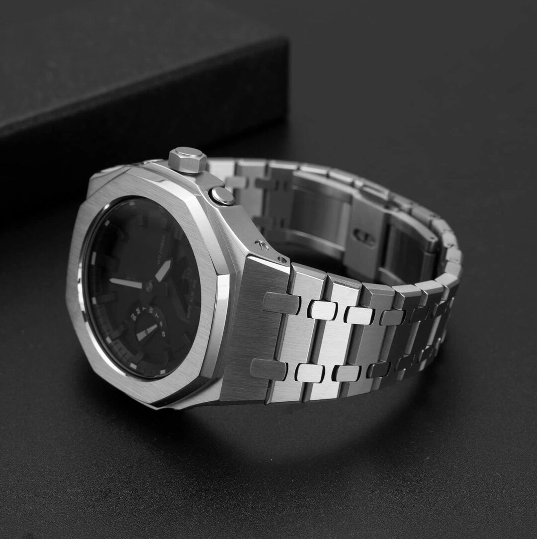 100% Original Casio G-Shock GA2100 Band & Bezel Replacement Kit – Black Rubber (Casioak)
