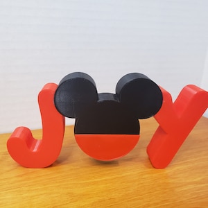 Mickey Joy Shelf Decoration; Mickey Christmas, Disney Christmas, Mickey Sign, Shelf Sitter, Disney Decor