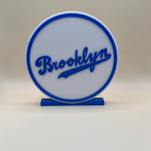 Brooklyn Dodgers | Desk Decoration | Dodgers Logo | Shelf Sitter | Sports Decor | Baseball