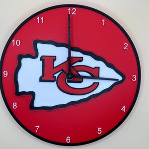 Kansas City Chiefs | Wall Decoration | Chiefs Logo | Clock | Football