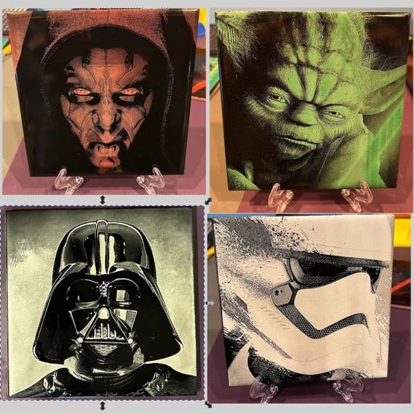 Star Wars Ceramic Tiles, Star Wars Desk Sitter, Star Wars Wall Decoration, Yoda, Storm Trooper, Darth Vader, Darth Maul