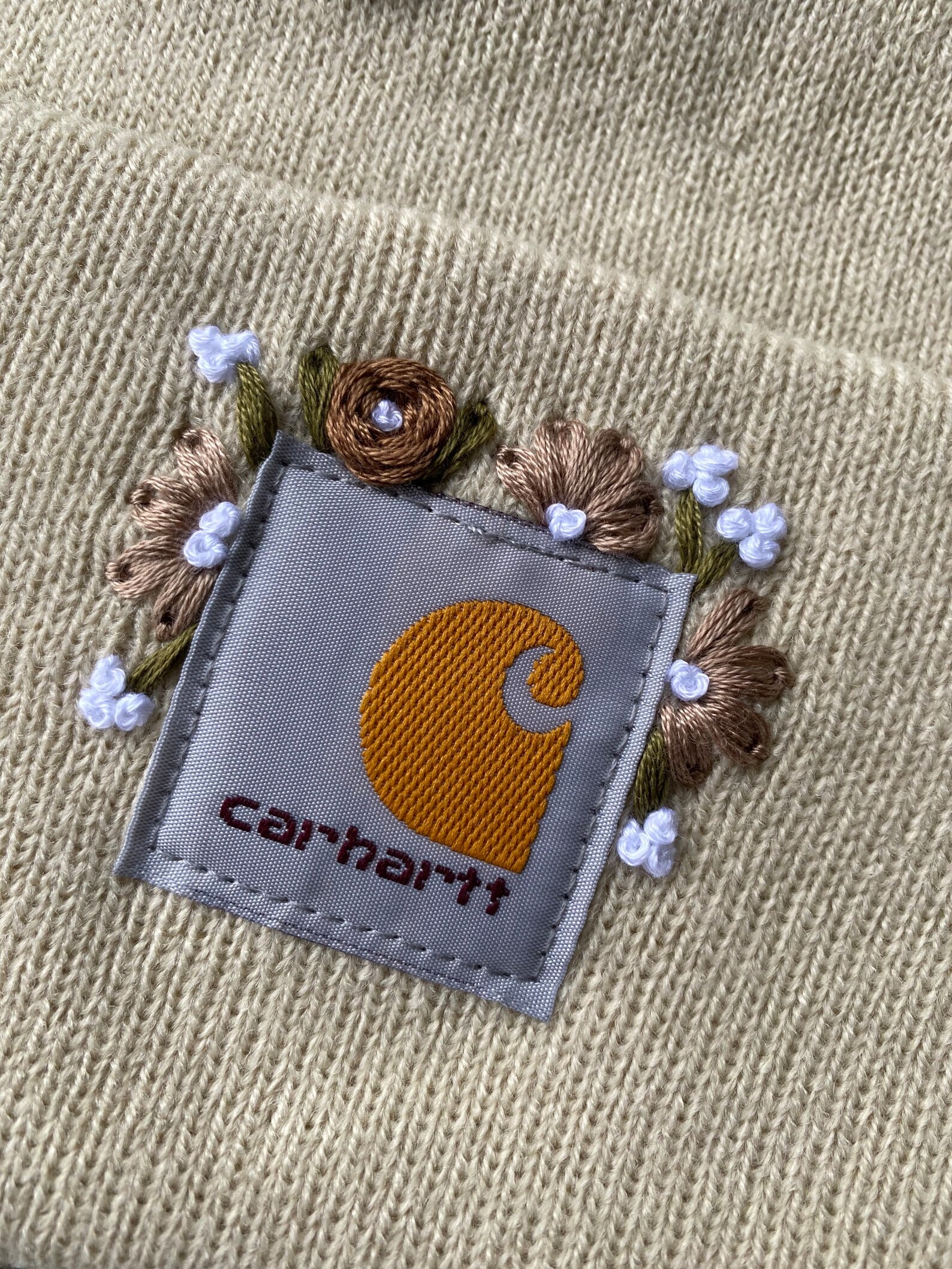 Custom Adult Floral Embroidered Carhartt Beanie Etsy