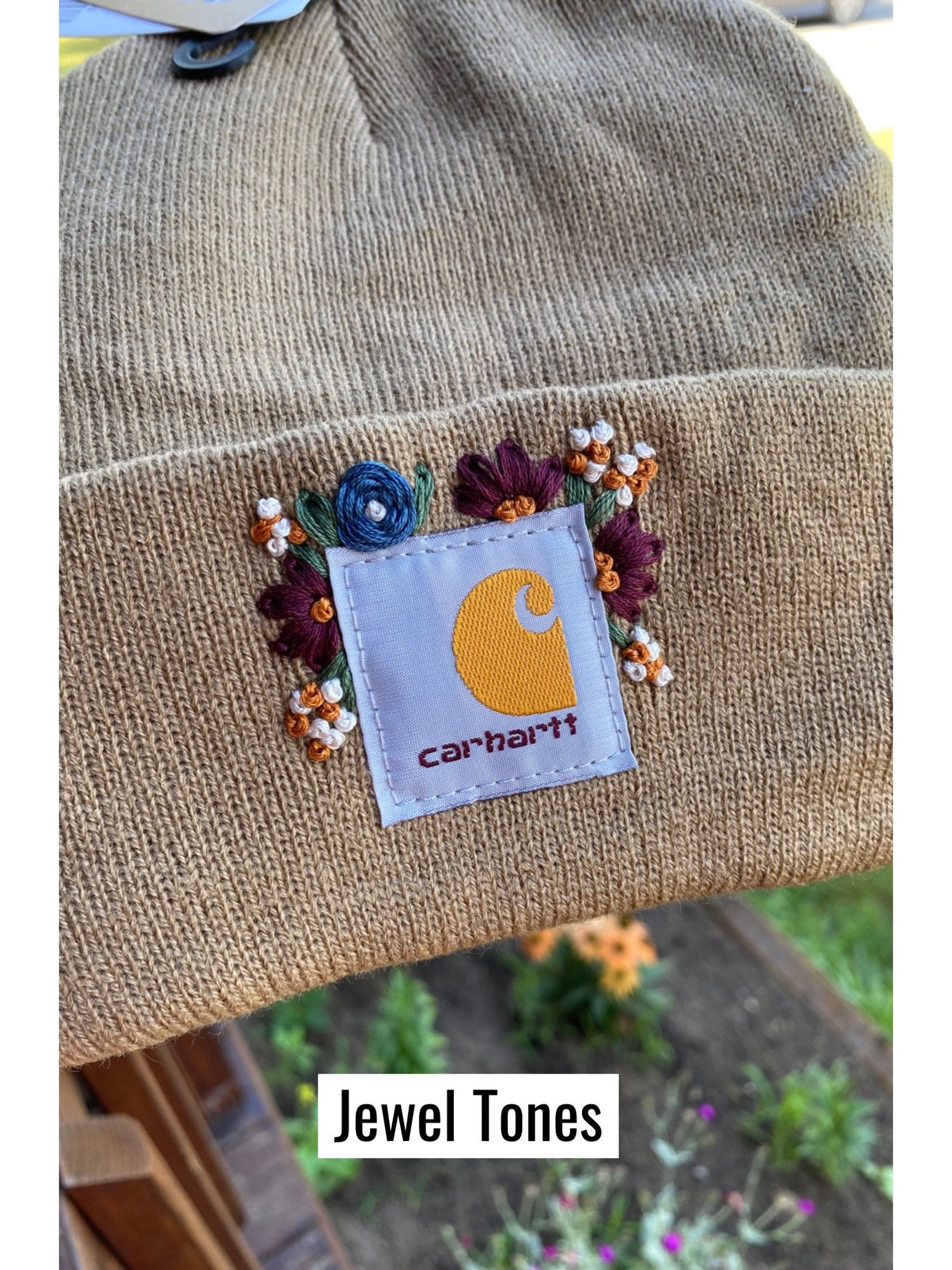Custom Adult Floral Embroidered Carhartt Beanie Etsy