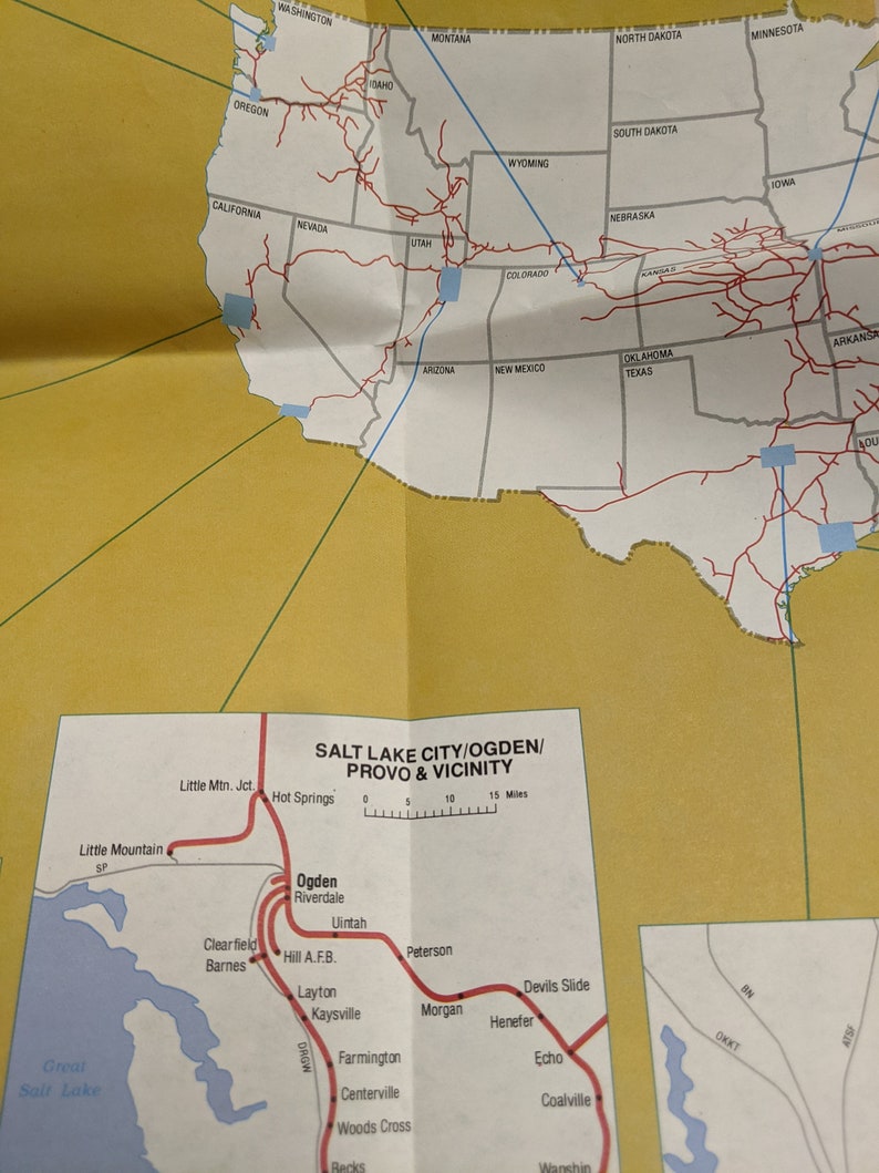 1984 Union Pacific Railroad System Map by Union Pacific Etsy
