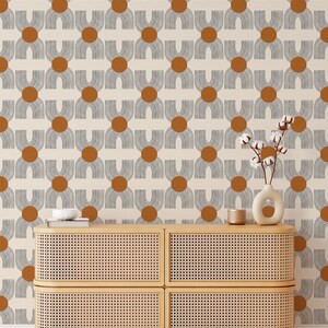Minimalist Peel and Stick Wallpaper Contemporary Geometric Art Deco Wall Mural Unique Wallpaper Scandinavian Wall Hanging Renters Wallpaper Image 2