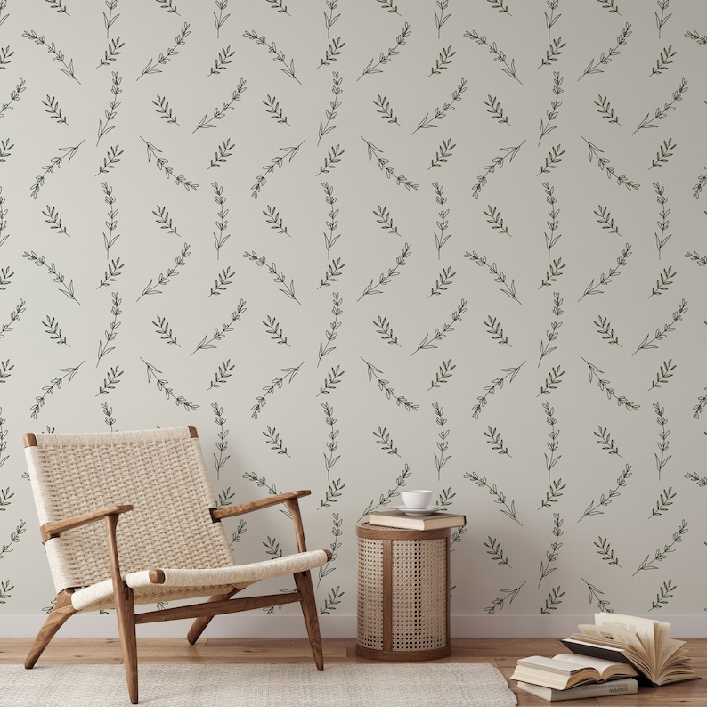 Peel and Stick Wallpaper Boho Wallpaper Beige Wallpaper Floral - Etsy India