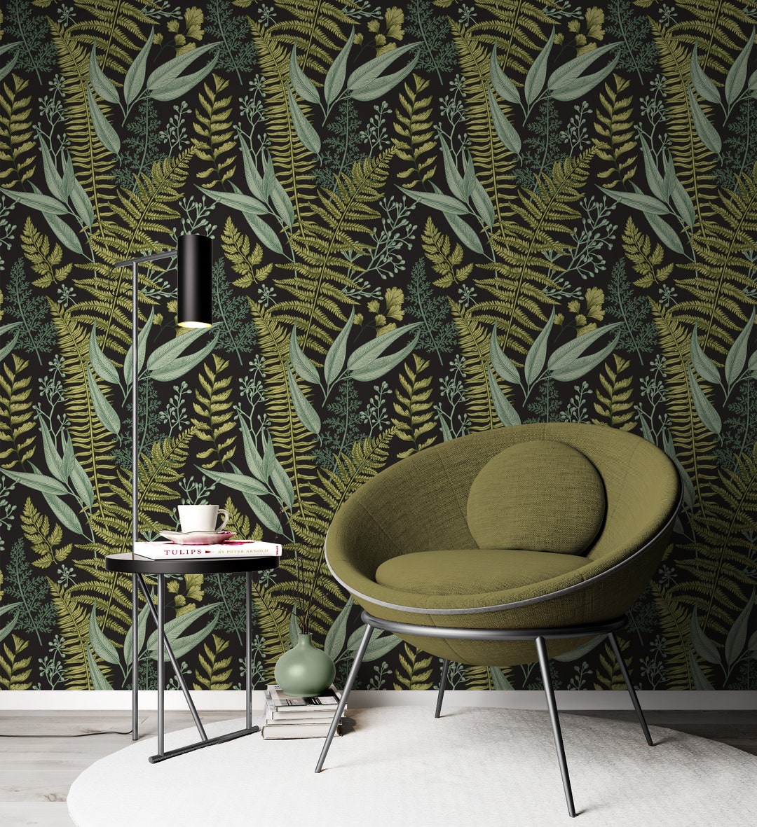 Botanical Greenery Peel and Stick Wallpaper Removable - Etsy