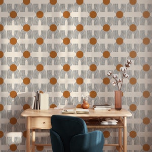 Minimalist Peel and Stick Wallpaper Contemporary Geometric Art Deco Wall Mural Unique Wallpaper Scandinavian Wall Hanging Renters Wallpaper Image 7
