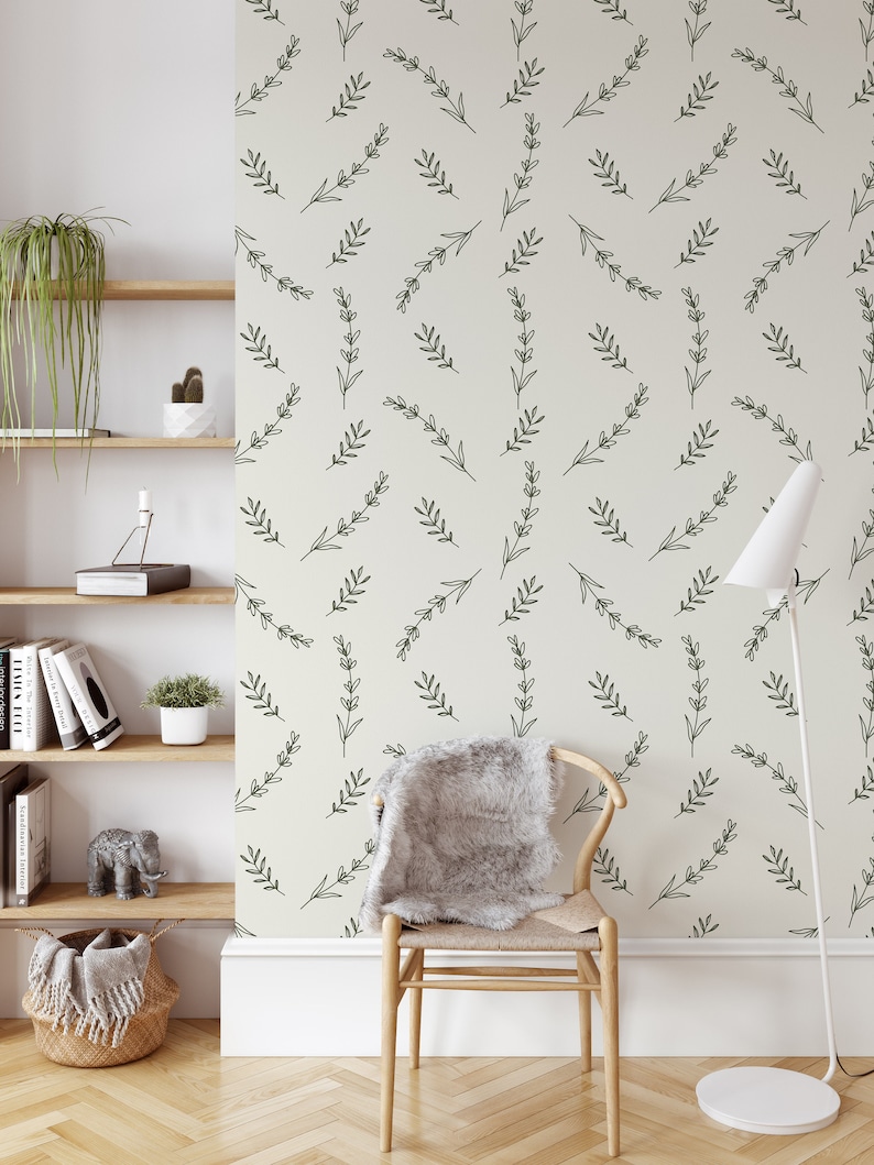 Peel and Stick Wallpaper Boho Wallpaper Beige Wallpaper Floral Etsy India