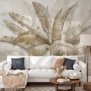 Palm Leaf Tropical Wallpaper Removable Wall Mural Exotic Luxury Wallpaper