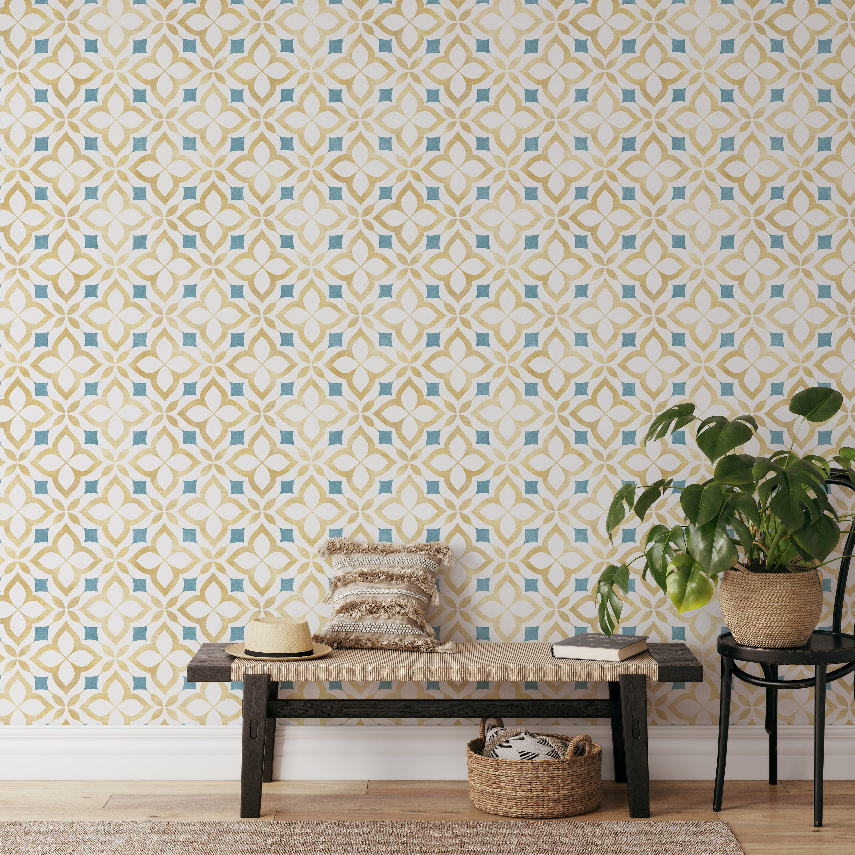 Peel and Stick Wallpaper Boho Wallpaper Mural Wallpaper Simple - Etsy
