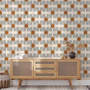 Minimalist Peel and Stick Wallpaper Contemporary Geometric Art Deco Wall Mural Unique Wallpaper Scandinavian Wall Hanging Renters Wallpaper Image 1