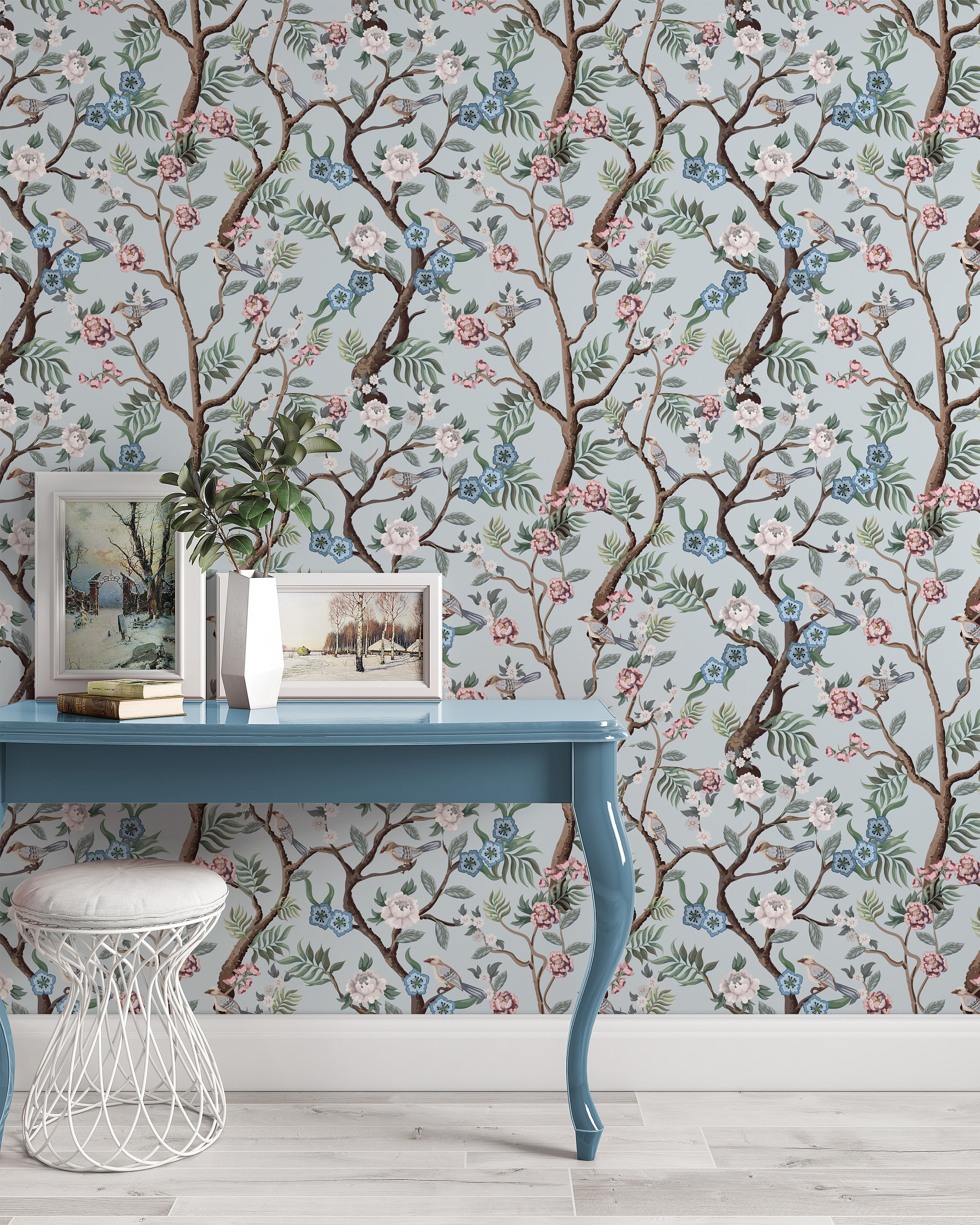 Removable Wallpaper Chinoiserie Peel and Stick Wallpaper Wall - Etsy