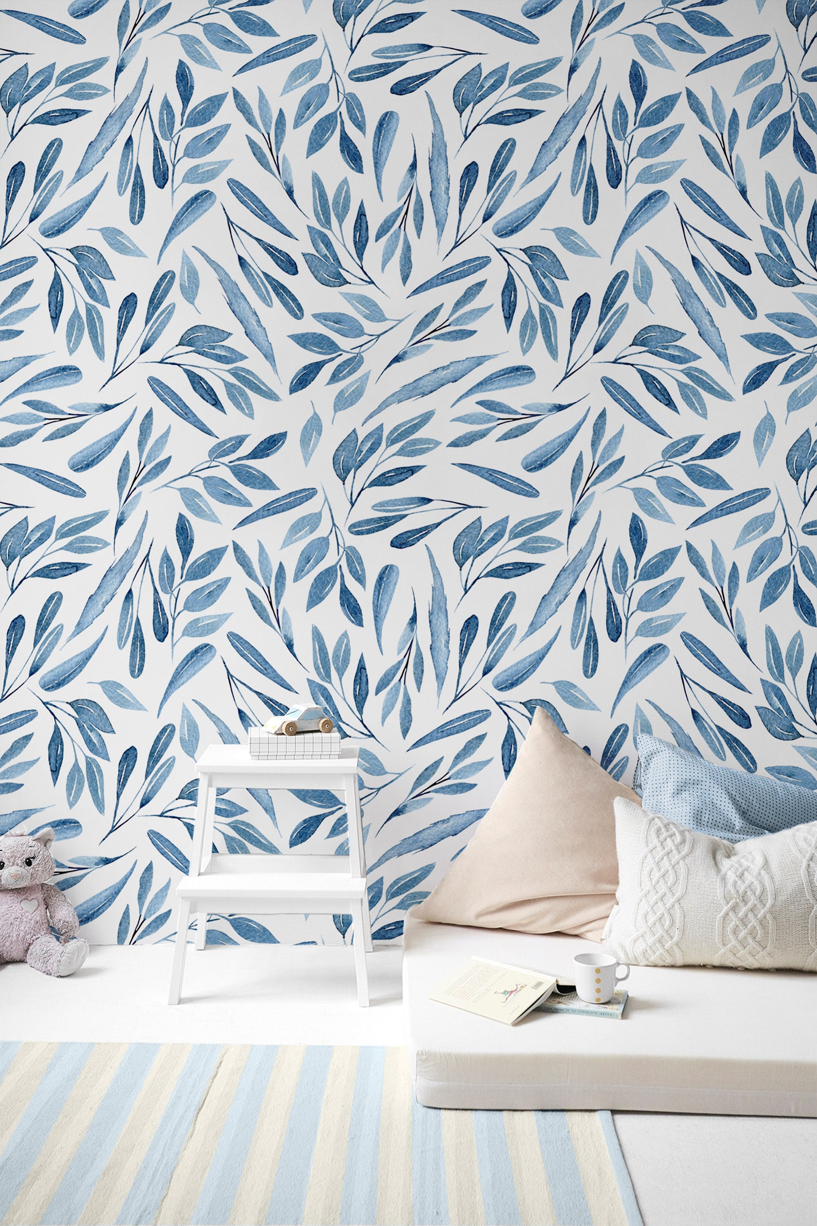Peel and Stick Wallpaper Light Blue Removable Wallpaper Etsy