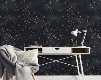 Removable Wallpaper Modern Wallpaper Sky Wall Mural Wallpaper Stars Art Deco Wallpaper Fun Wallpaper Playroom Wallpaper Kids Room Decor