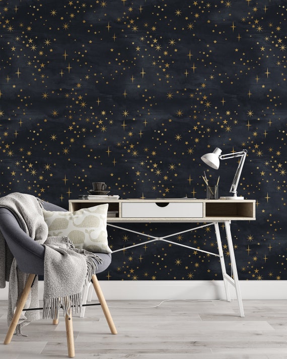 Removable Wallpaper Modern Wallpaper Sky Wall Mural Wallpaper Stars Art Deco Wallpaper Fun Wallpaper Playroom Wallpaper Kids Room Decor