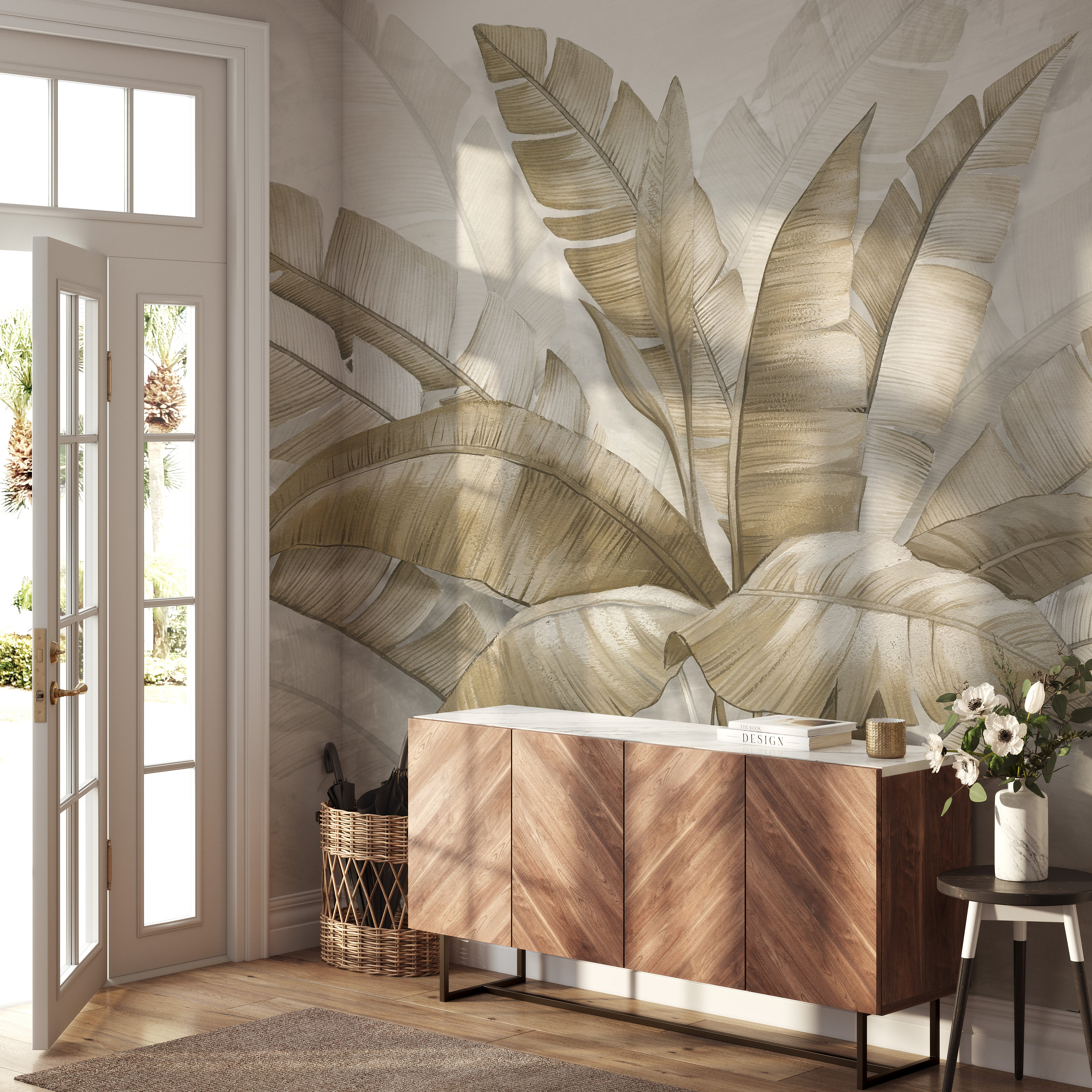 Palm Leaf Tropical Wallpaper Removable Wall Mural Exotic Luxury ...