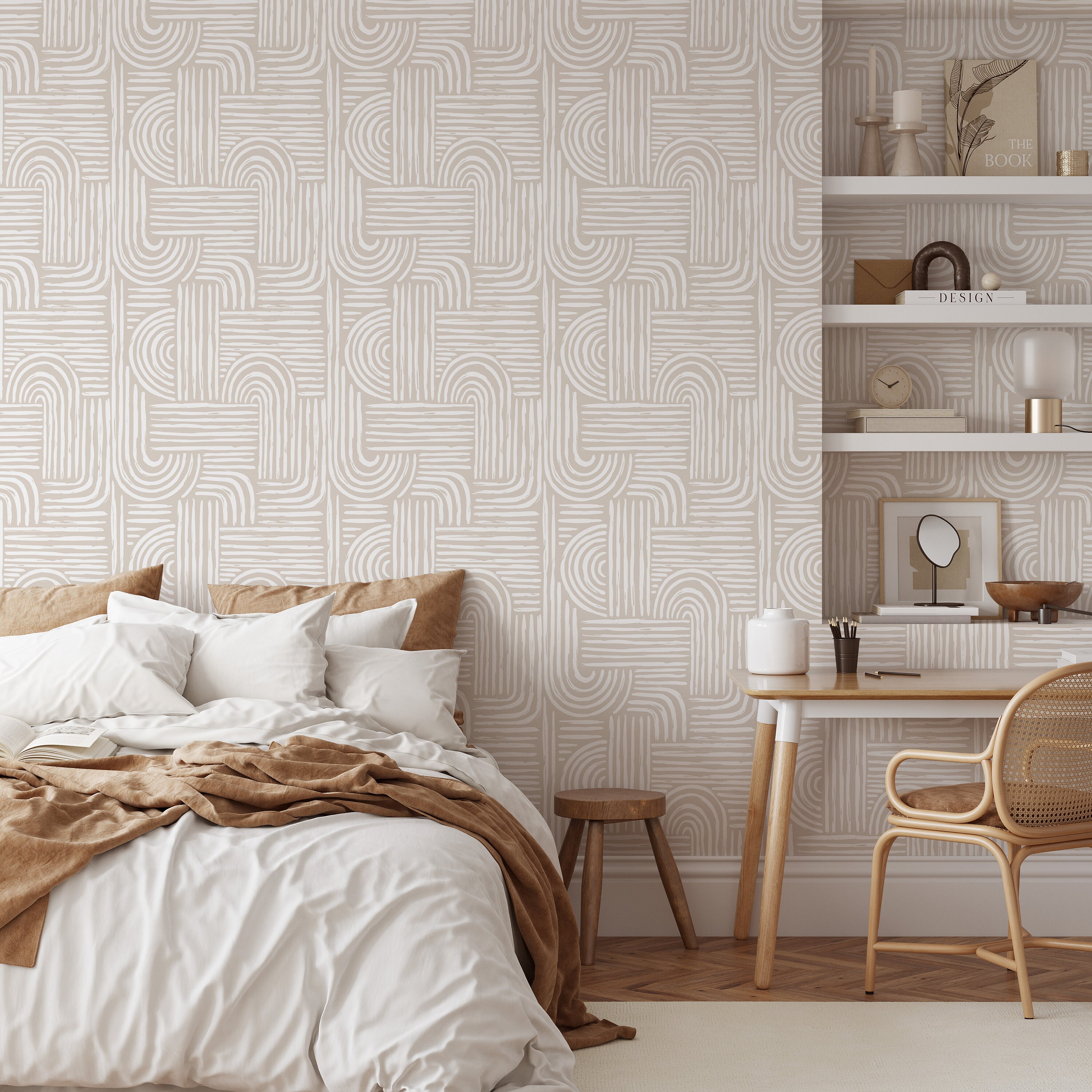 Peel and Stick Wallpaper Boho Terra Cotta Wallpaper - Etsy