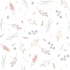 Removable Wallpaper Floral Peel and Stick Wallpaper - Spring Wallpaper Hand Drawn Baby Room Wallpaper Watercolor Wallpaper Boho EZW229 immagine 2