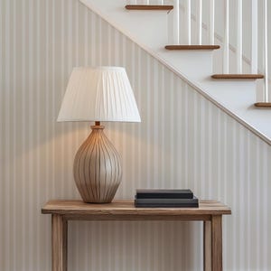 Beige Stripe Wallpaper Peel and Stick – Neutral Vertical Stripes Renter Friendly Wallpaper for Farmhouse, Modern, Boho, or Minimalist Decor