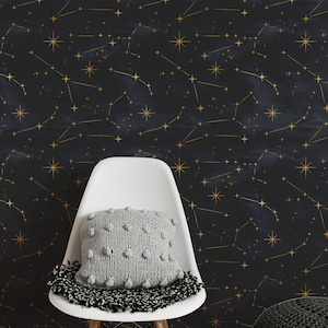 Removable Wallpaper Modern Wallpaper Sky Wall Mural Wallpaper Stars Art Deco Wallpaper Fun Wallpaper Playroom Wallpaper Kids Room Decor