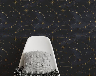 Removable Wallpaper Modern Wallpaper Sky Wall Mural Wallpaper Stars Art Deco Wallpaper Fun Wallpaper Playroom Wallpaper Kids Room Decor