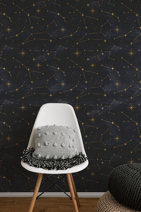 Removable Wallpaper Modern Wallpaper Sky Wall Mural Wallpaper Stars Art Deco Wallpaper Fun Wallpaper Playroom Wallpaper Kids Room Decor