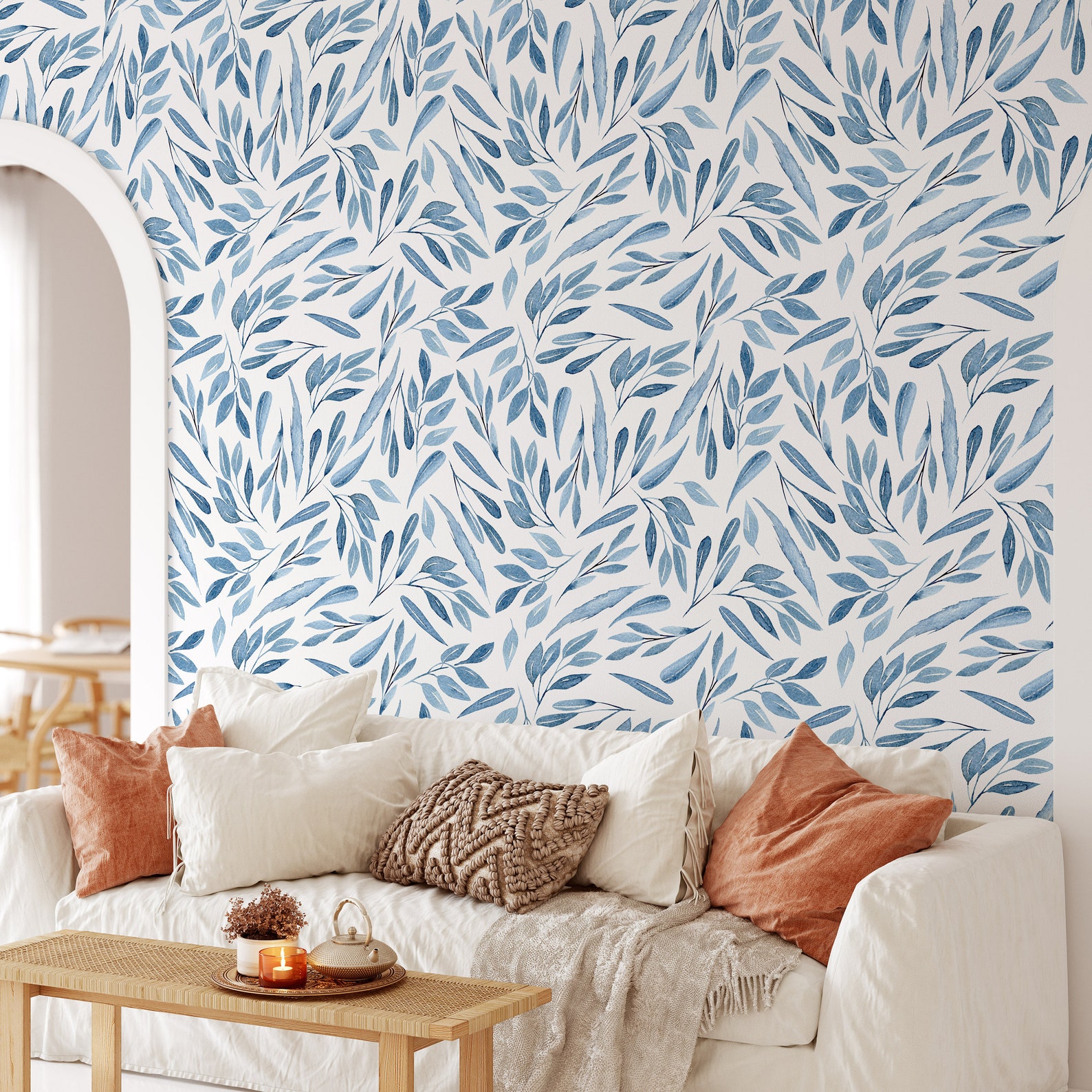 Peel and Stick Wallpaper Light Blue Removable Wallpaper Etsy
