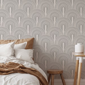 Peel and Stick Wallpaper Black and White Minimalist Decor Wall Art Temporary Wallpaper Scandinavian Design Geometric Stripes