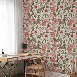 Wallpaper Floral Removable Wallpaper Peel Stick Wallpaper Adhesive Wallpaper Floral Wallpaper Flower Wallpaper Modern Minimal Wallpaper