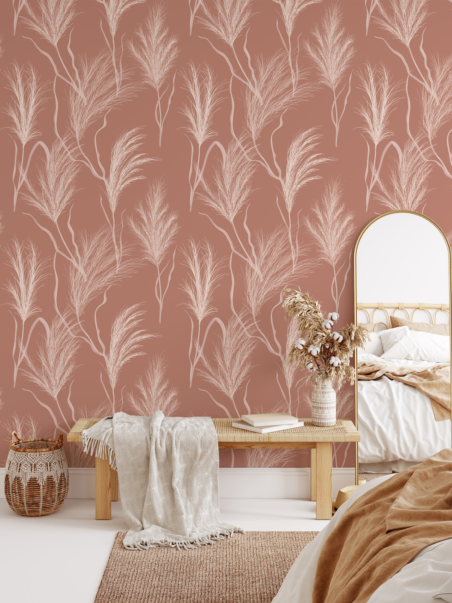 Peel and Stick Wallpaper Terracotta Wallpaper Removable - Etsy