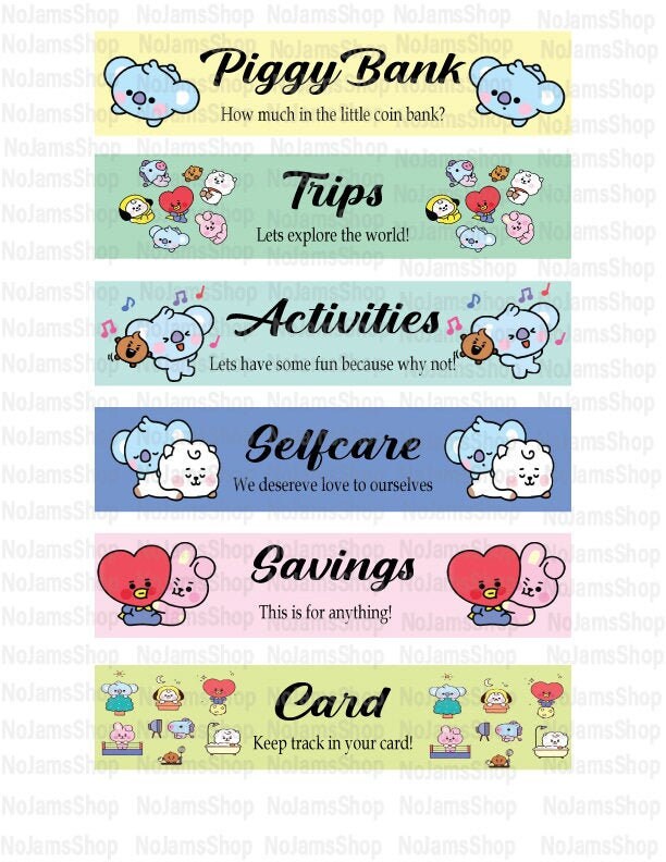 BT21 Theme Printable Labels Etsy Australia