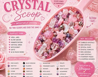 Mystery Crystal Scoop! Intuitively Chosen Mix | Gemstone Confetti | Witchy Bundle Spiritual Gift