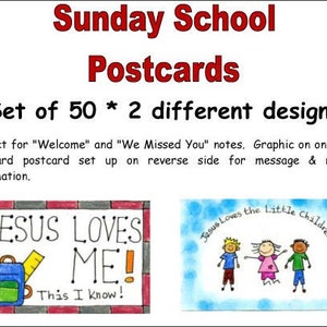 Let's Go Sunday School Reminder Postcard Come On