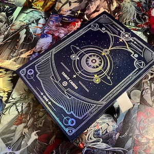 Arknights Tarot, Anime Mädchen Tarot, 22 große Arcana, UV Tarotkarten, leuchtendes Tarot