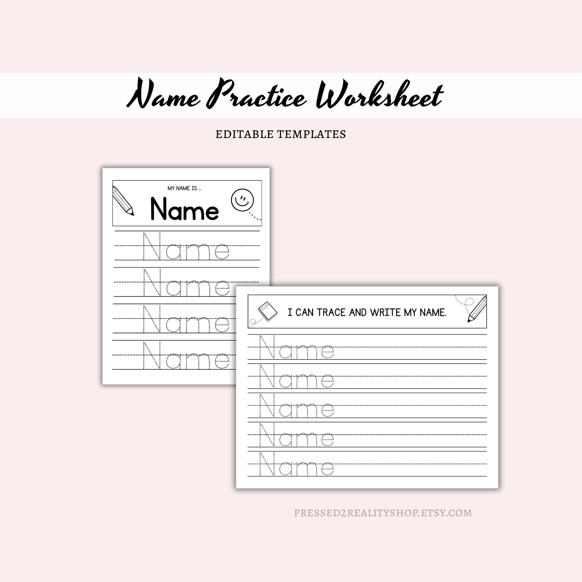 Personalized Name Tracing Worksheet: Handwriting Practice (digital ...