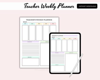 Printable Educator Planner: Teacher Weekly Planner Template (PDF Download)