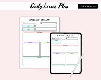 Printable Educator Lesson Plan: Teacher Daily Lesson Plan Template (PDF Download)