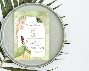 Princess Tiana Birthday Invitation Template: Editable Digital File