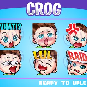 6x super cute chibi boy twitch emotes package
