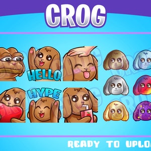 6x SUPER CUTE tan dog twitch emote and sub badge package