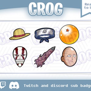 Badge secondaire | Lot de 6 badges mignons pour mangas et anime
