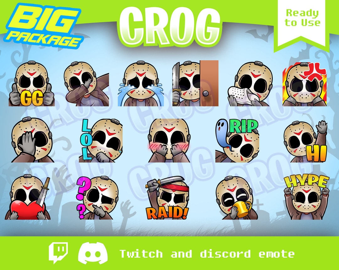 Twitch Emote 16 BIG PACKAGE Cute Horror Emote Jason Voorhees Emote Etsy