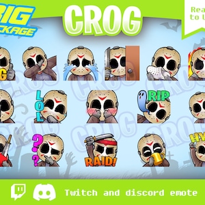 Emotka Twitch | 16 DUŻYCH PAKIETÓW Słodka emotka Horror | Emotka Jasona Voorheesa