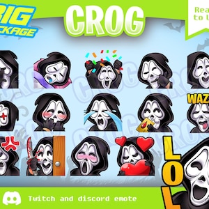 Emote Twitch / 16 GRANDI PACCHETTI Emote horror carine / emote urlo fantasma
