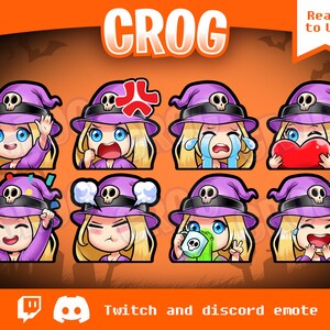 Twitch emote cute witch chibi emote bundle | dead by daylight | horror emote